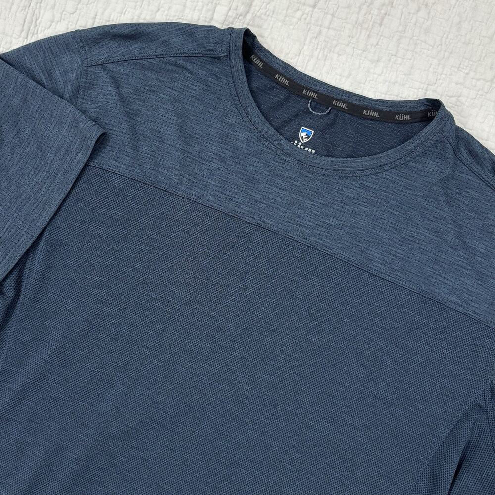 Kuhl Engineered Krew T-Shirt Men XL Blue Short Sleeve Crew Neck Moisture Wicking